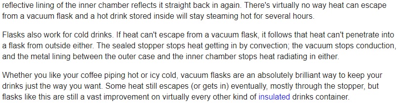 How vacuum flasks work 2 How vacuum flasks work 2