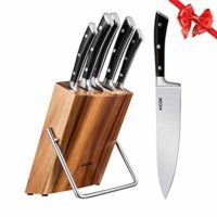 Kitchen Knife Set, Professional 6-Piece Knife Set with Wooden Block 