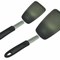Unicook 2 Pack Flexible Silicone Spatula, Turner, 600F Heat Resistant, Ideal for Flipping Eggs, Burgers, Crepes and More, FDA Approved and LFGB Certified, Black
