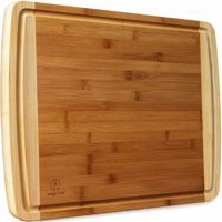 Extra Large Bamboo Cutting Board for Kitchen with Juice Groove - 17.5 x 13.5 x 0.75 inch