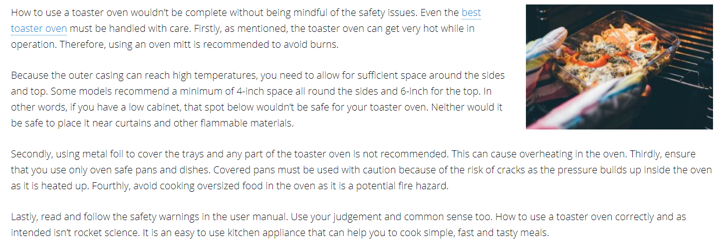 H2 Toaster Oven Safety Tips WarmChef Com