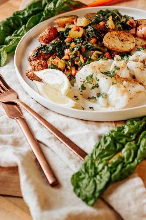 White fish on a white plate